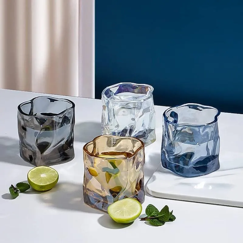 لیوان بلور دفرمه طلایی برند دلی Deli glass دست 6 عددی - تصویر 4
