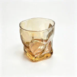 لیوان بلور دفرمه طلایی برند دلی Deli glass دست 6 عددی