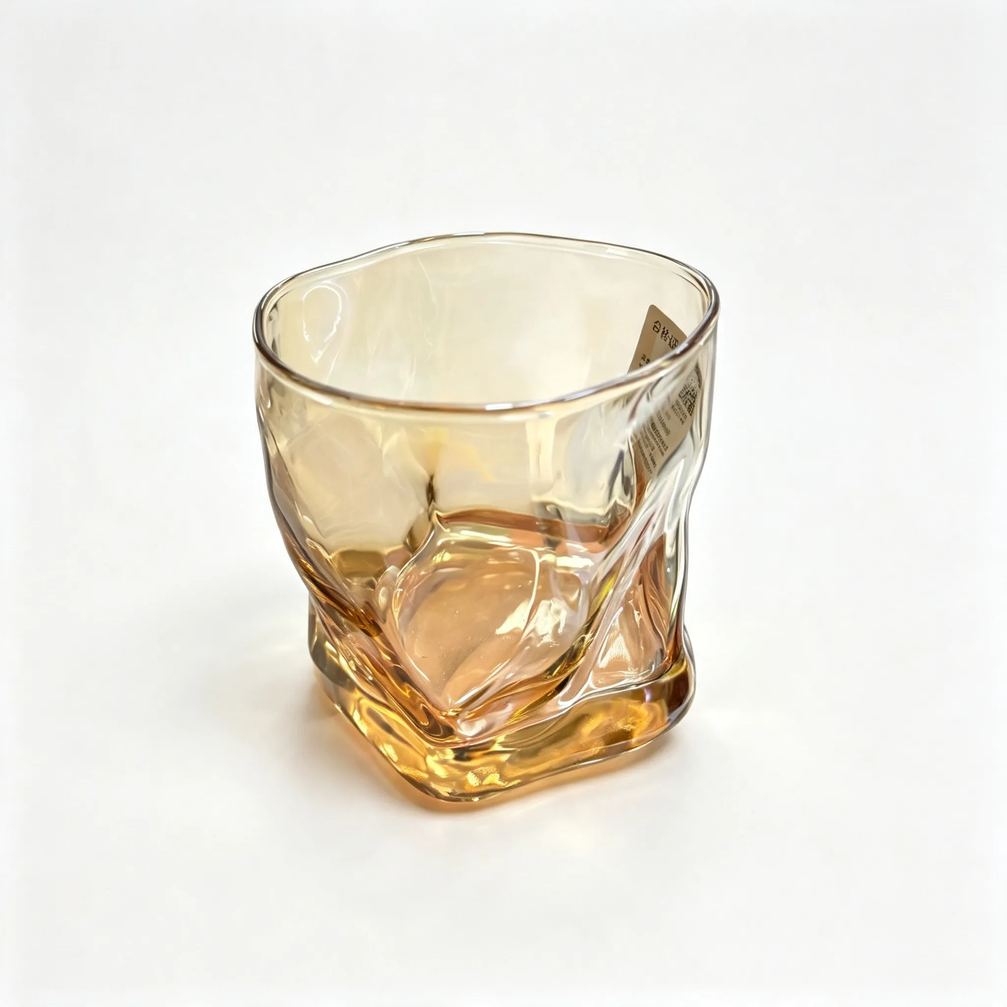 لیوان بلور دفرمه طلایی برند دلی Deli glass دست 6 عددی