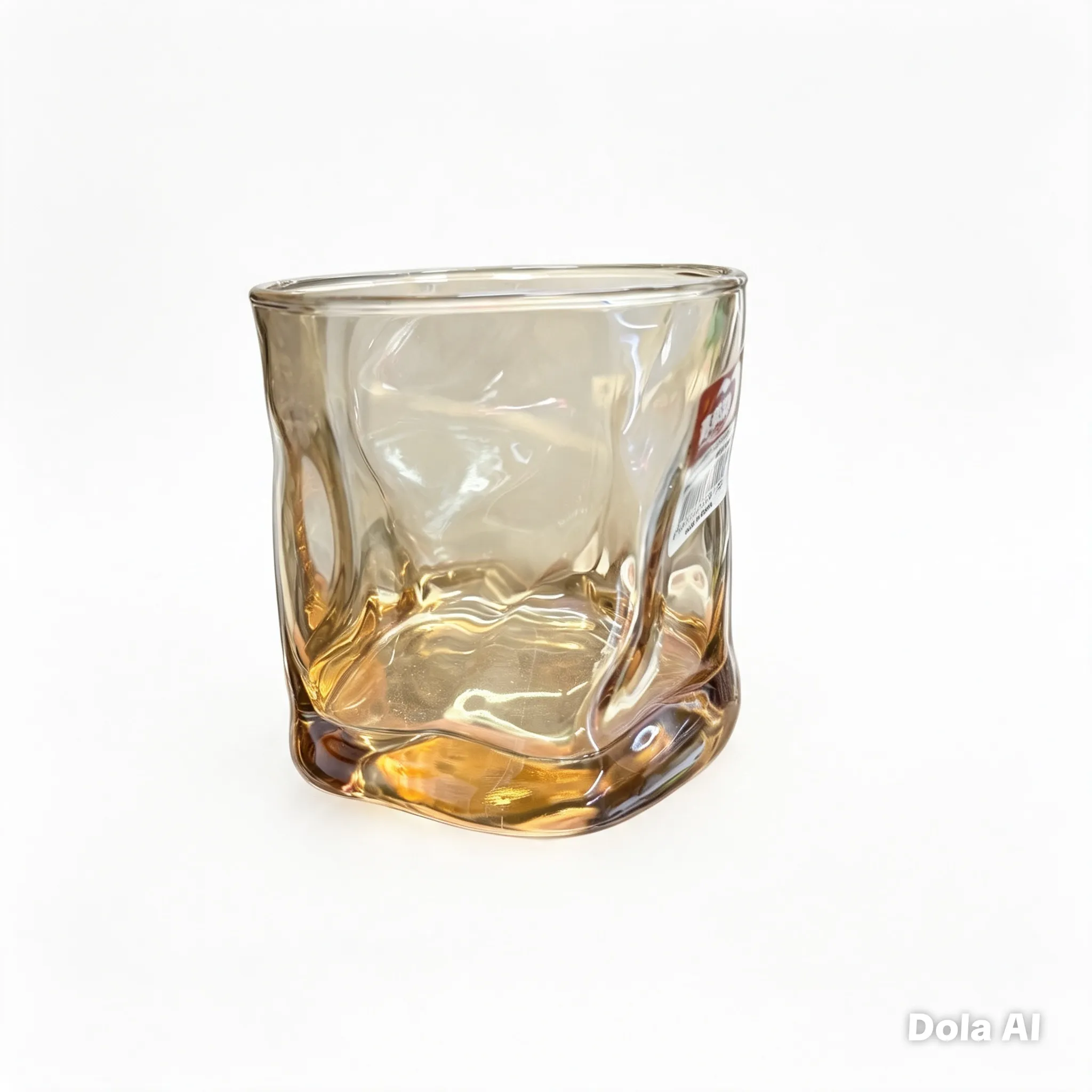 لیوان بلور دفرمه طلایی برند دلی Deli glass دست 6 عددی - تصویر 3