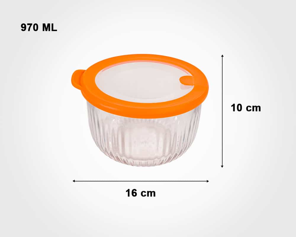 ست ظرف شیشه ای دربدار لیمون مدل گرد شیاردار - تصویر 11