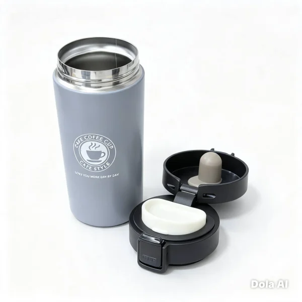 تراول ماگ کافی استیل ۳۰۴ برند CAKA ظرفیت ۳۸۰ میلی‌لیتر - تصویر 13